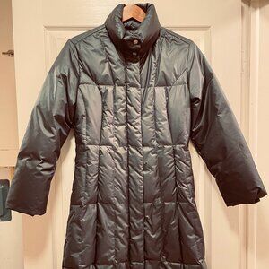 NILS Womens Black Long Goose Down Puffer Jacket Sz 4 MSRP $400